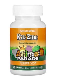 NaturesPlus, Animal Parade, Kid Zinc, Tangerine, 90 Animal-Shaped Lozenges